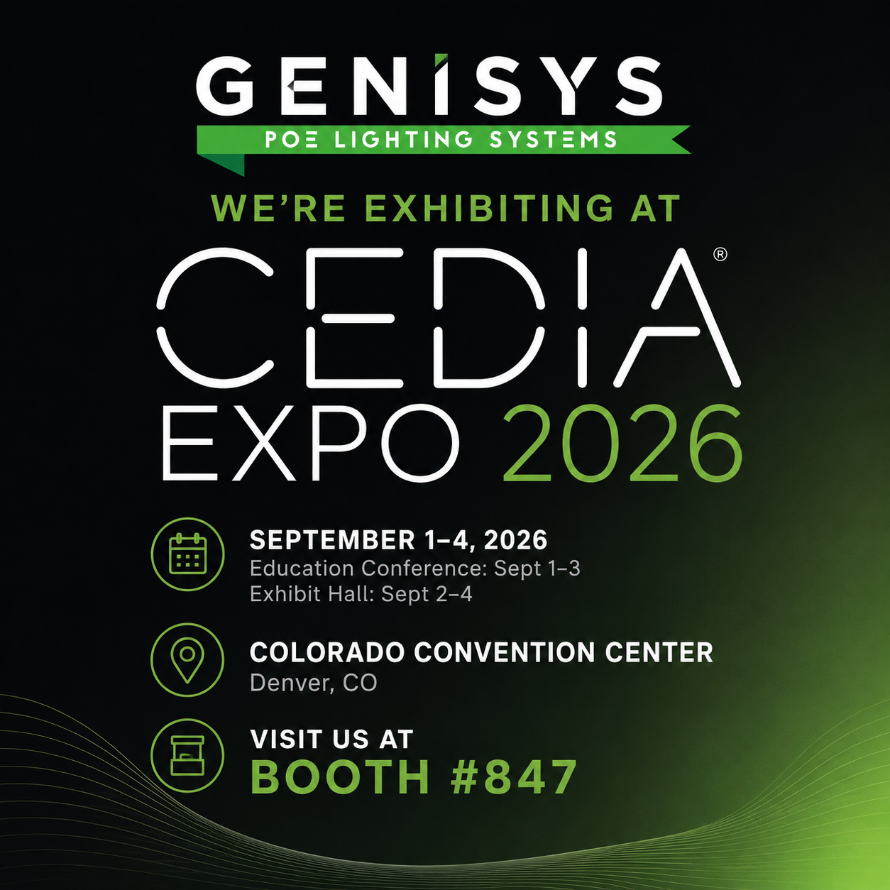 GENISYS PoE Lighting at CEDIA Expo 2026