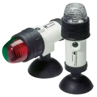 Marine Portable LED Navigation Light Requires 4 “AA” Batteries (Not Included)Rated at 100,000 Hours LED Service LifeSealed Heavy Duty On/Off Switch